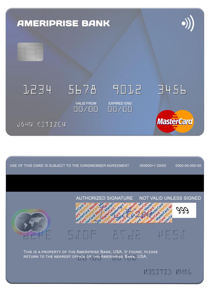 USA Ameriprise Bank mastercard
